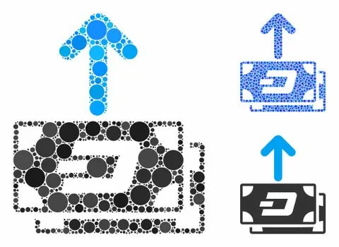 Dash Banknotes Pay Out Composition Icon of Round Dots Stock Illustration
