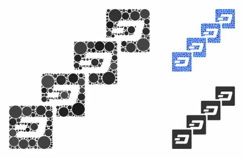 Dash Block Chain Composition Icon of Spheric Items Stock Illustration