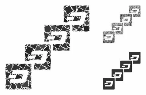 Dash block chain Mosaic Icon of Abrupt Elements Stockillustratie