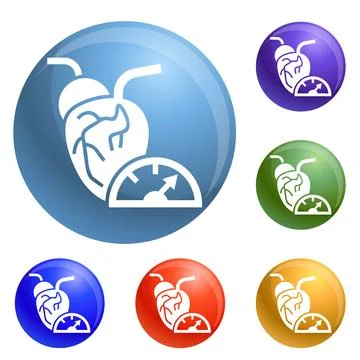 Dash board icons set Illustrazione stock