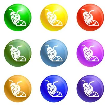 Dash board icons set Illustrazione stock