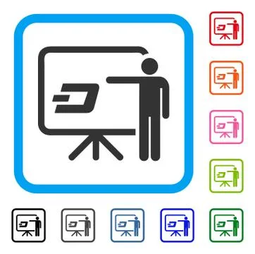 Dash Board Presentation Person Framed Icon Illustrazione stock