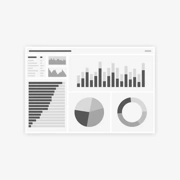 Dash Board Wireframe, Webpage prototype Vector Illustration. Illustrazione stock