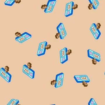Dash cam accessory isometric icon seamless pattern Stock Illustration