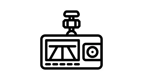 Dash cam accessory line icon animation Stock Footage 326751093