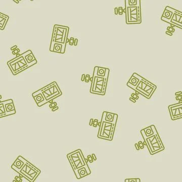 Dash cam accessory line vector seamless pattern Stock Illustration