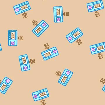 Dash cam accessory vector seamless pattern Stock Illustration