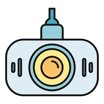 Dash cam device recording road video surveillance Stock Illustration