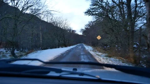 Dash-cam of driving on an untreated road in the Scottish Highlands Video stock 102307854