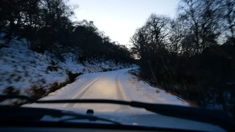 Dash-cam of driving on an untreated road in the Scottish Highlands Video stock 102308169