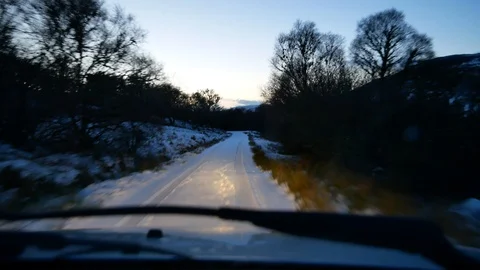 Dash-cam of driving on an untreated road in the Scottish Highlands Video stock 102308955