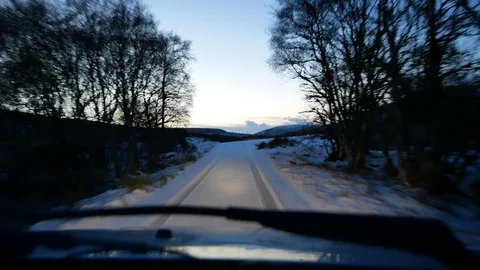 Dash-cam of driving on an untreated road in the Scottish Highlands Video stock 102309037