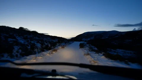 Dash-cam of driving on an untreated road in the Scottish Highlands Video stock 102313142