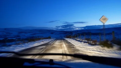 Dash-cam of driving on an untreated road in the Scottish Highlands Video stock 102320147