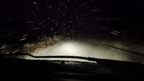 Dash cam footage of blizzard in the Scottish HIghlands Stock Footage 101667673