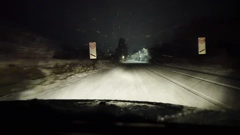 Dash cam footage of blizzard in the Scottish HIghlands Stock Footage 101668071