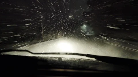 Dash cam footage of blizzard in the Scottish HIghlands Stock Footage 101668376