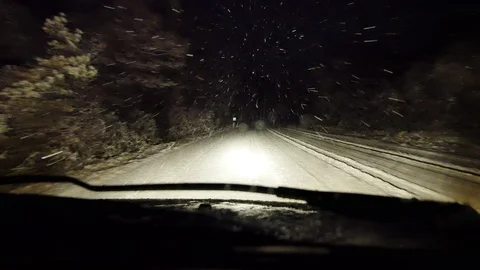 Dash cam footage of blizzard in the Scottish HIghlands Stock Footage 101669087