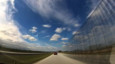 Dash Cam Highway Good Weather Driving POV Fast Motion, Poland Europe Stock Footage 83505053