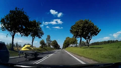 Dash Cam Local Road Good Weather Conditions Driving POV, Poland Europe 스톡 동영상 68957153