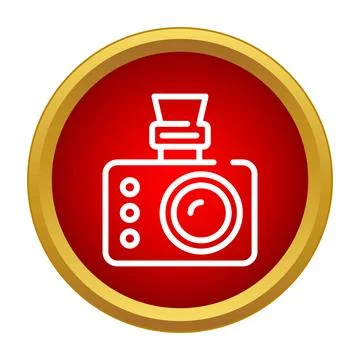 Dash cam recording driving video on red button Stock Illustration