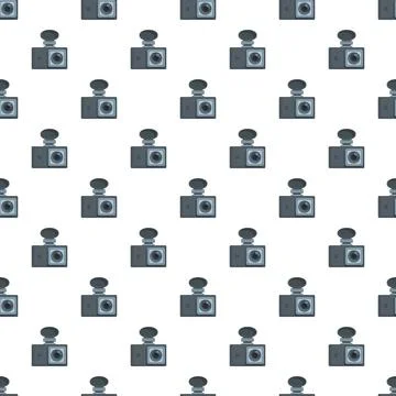 Dash cam seamless pattern on white background Stock Illustration