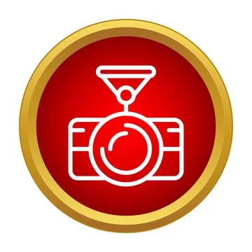 Dash camera recording icon on a red button Stock Illustration