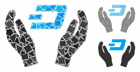 Dash care hands Composition Icon of Tuberous Elements イラスト素材