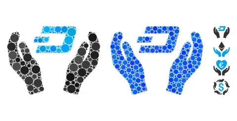 Dash Care Hands Composition Icon of Round Dots Stock Illustration