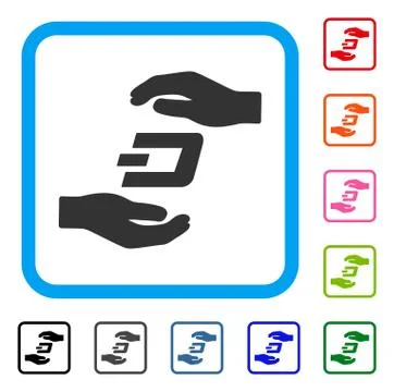 Dash Care Hands Framed Icon Illustrazione stock
