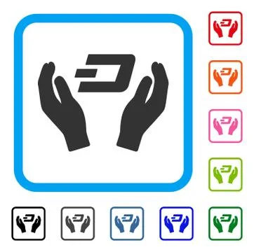 Dash Care Hands Framed Icon Illustrazione stock