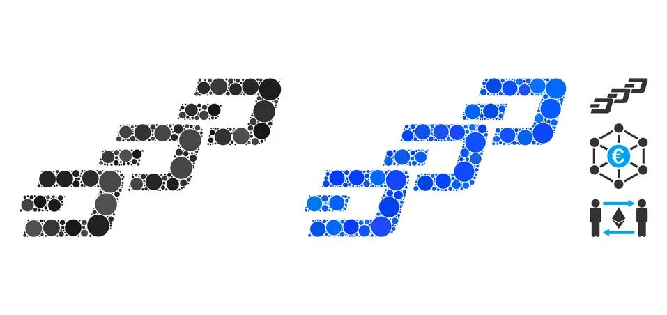 Dash Chain Composition Icon of Spheric Items Stock Illustration