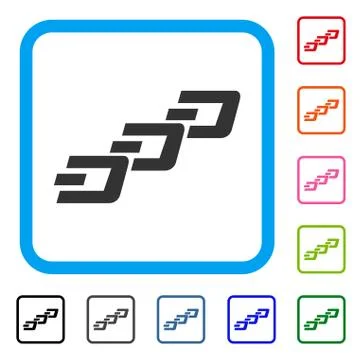 Dash Chain Framed Icon Illustrazione stock