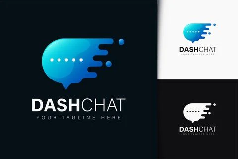 Dash chat logo design with gradient イラスト素材