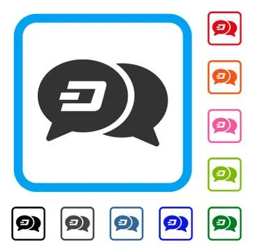 Dash Chat Messages Framed Icon Illustrazione stock
