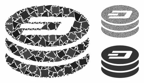 Dash coin column Composition Icon of Irregular Elements Stock Illustration