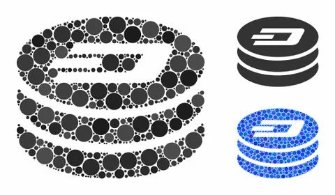Dash coin column Mosaic Icon of Round Dots イラスト素材