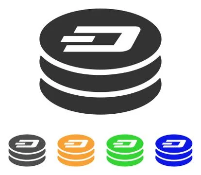 Dash Coin Column Vector Icon Stock Illustration