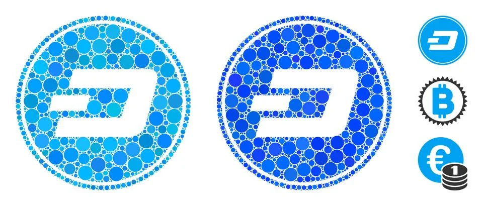 Dash Coin Composition Icon of Circles Stock Illustration
