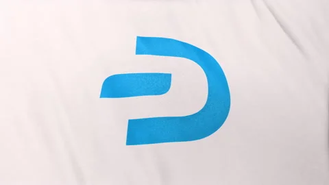 DASH Coin icon logo on full-frame white flag loop banner background Stock-Footage 236606164