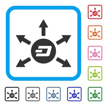 Dash Coin Payout Arrows Framed Icon Illustrazione stock
