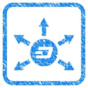 Dash Coin Payout Arrows Framed Stamp Illustrazione stock