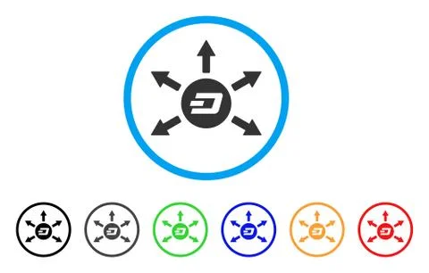 Dash Coin Payout Arrows Rounded Icon Ilustração Stock