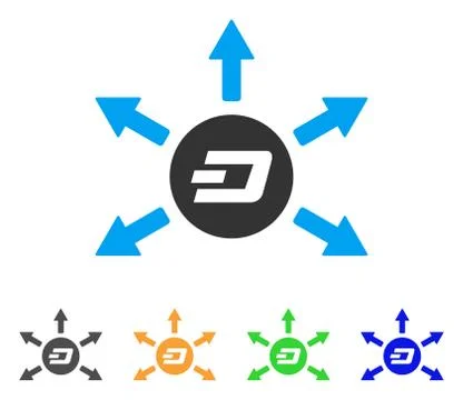 Dash Coin Payout Arrows Vector Icon Stock Illustration