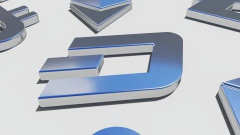 Dash coin silver symbol Illustrazione stock