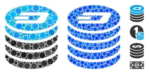 Dash Coin Stack Composition Icon of Circle Dots Stock Illustration