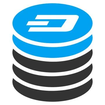 Dash Coin Stack Flat Vector Icon Illustrazione stock