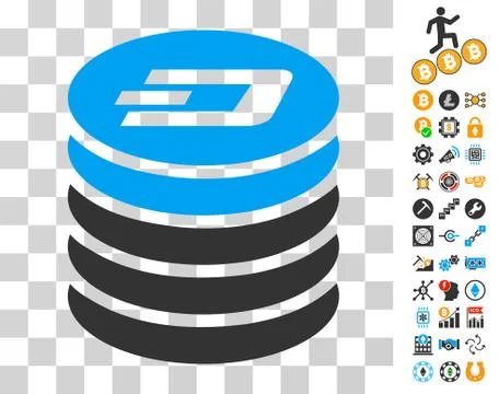 Dash Coin Stack Icon with Bonus Illustrazione stock