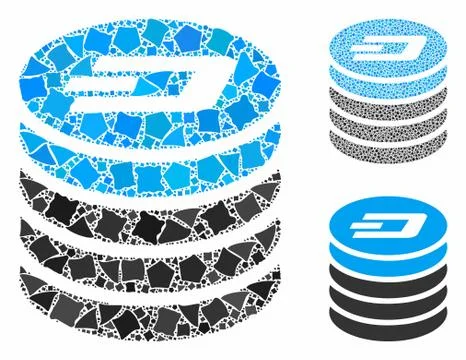 Dash coin stack Mosaic Icon of Rugged Items イラスト素材