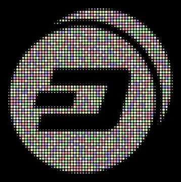 Dash Coins Halftone Collage of Dots Stock Illustration